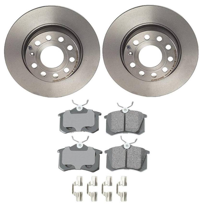 VW Disc Brake Pad and Rotor Kit - Rear (272mm) (Ceramic) (EURO) 8E0698451L - Akebono Euro Ultra-Premium 4119833KIT